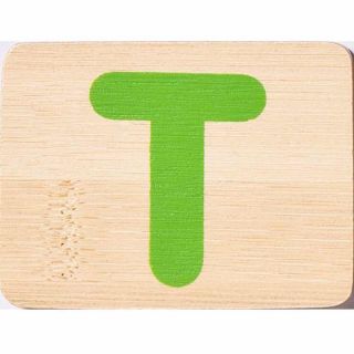 EverEarth Bamboo Name Train Letter Tablet - T