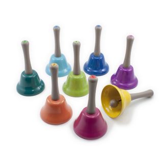 Toy for Early Education Wooden Musical Instrument for Ages 3+ Years Set of 8 Small Foot 11693 Hand Bells Set 