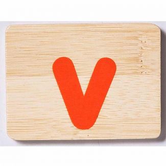 EverEarth Bamboo Name Train Letter Tablet - V