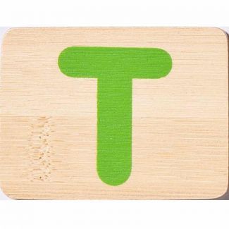 EverEarth Bamboo Name Train Letter Tablet - T