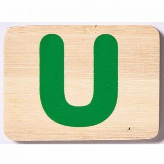 EverEarth Bamboo Name Train Letter Tablet - U