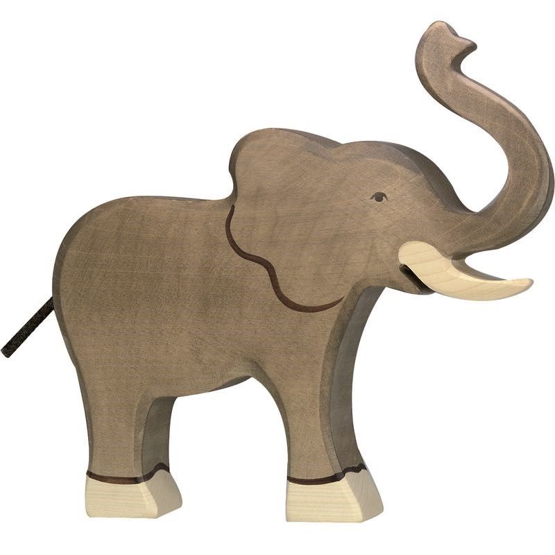 Holztiger - Elephant - Trunk Raised | Knock On Wood Toys