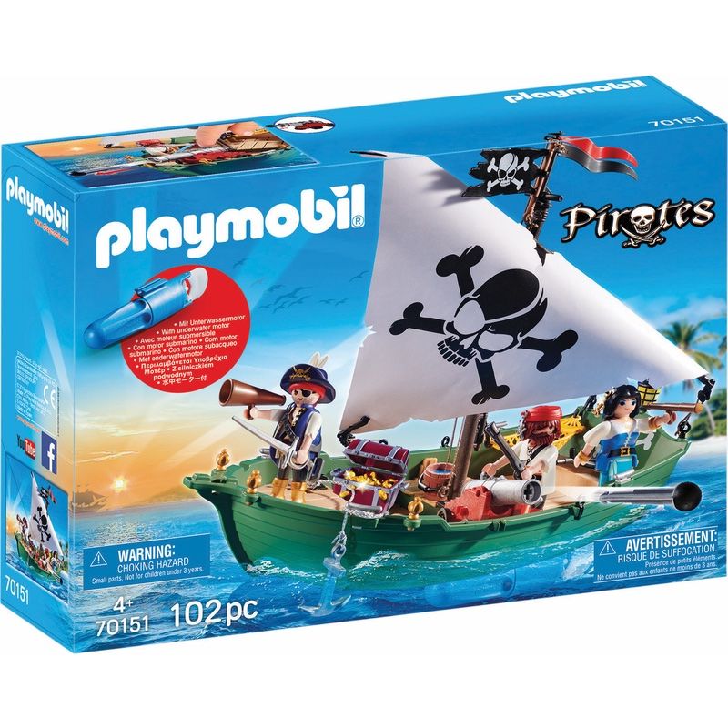 Playmobil - Pirates Pirate Ship With Underwater Motor - 70151 Knock On Wood Toys