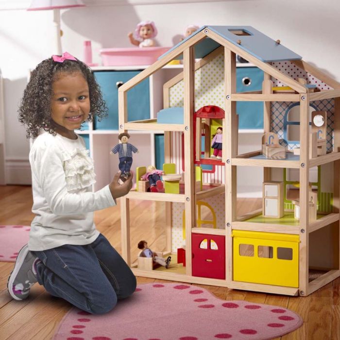 Melissa and doug wooden dollhouse hot sale
