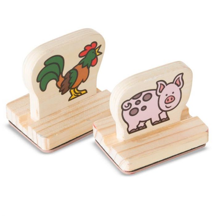 Melissa Doug My First Wooden Stamp Set: Farm Animals Knock