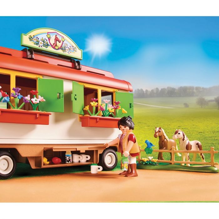 Playmobil - Country - Pony Shelter with Mobile Home - 70510 | Knock On Wood Toys Playmobil - Country - Pony Shelter with Mobile Home - 70510 | Knock On Wood Toys