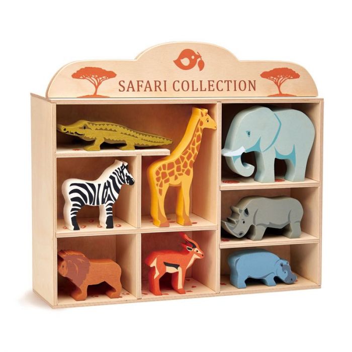 Tender Leaf Toys - Safari Animal Display Shelf | Knock On Wood Toys