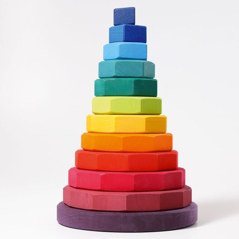 Grimm's Large Geometric Stacking Tower Stacking Toys Creative Play