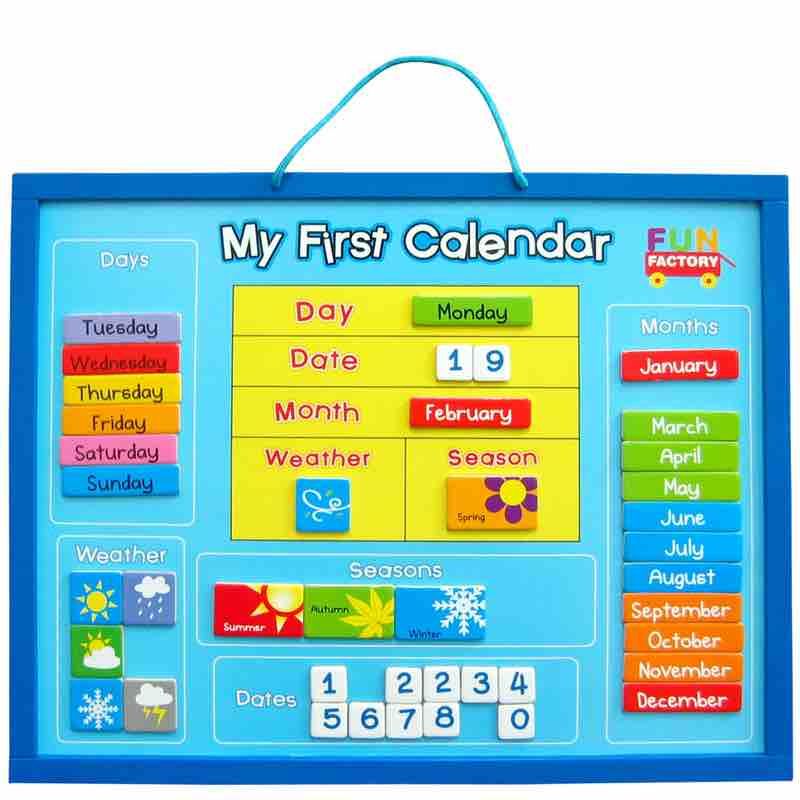 Fun Factory Wooden My First Calendar with Knock On Wood Toys