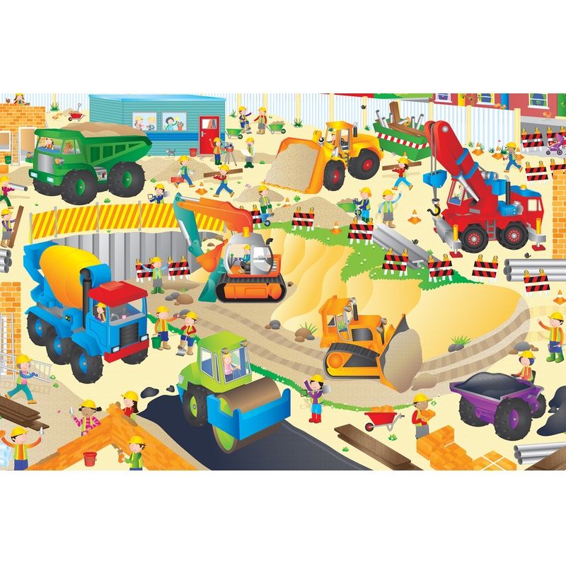 Galt Construction Site Giant Floor Puzzle 30pcs Knock On Wood Toys