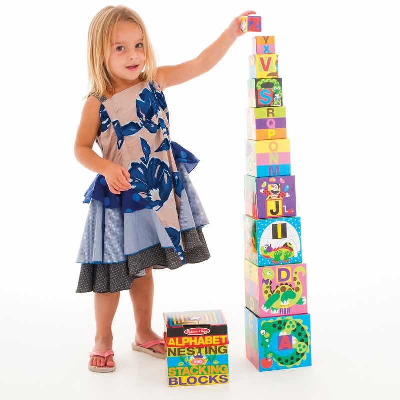 Melissa & Doug Cardboard Alphabet Nesting & Stacking Blocks Knock