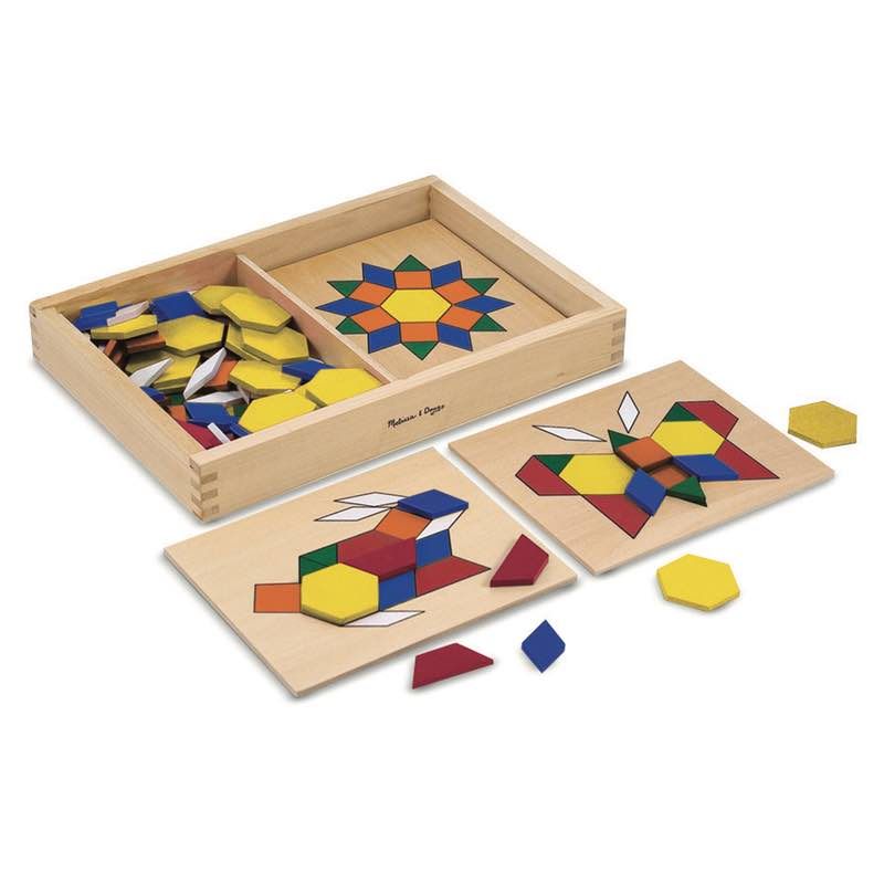 Melissa & Doug Pattern Blocks and Boards Knock On Wood Toys