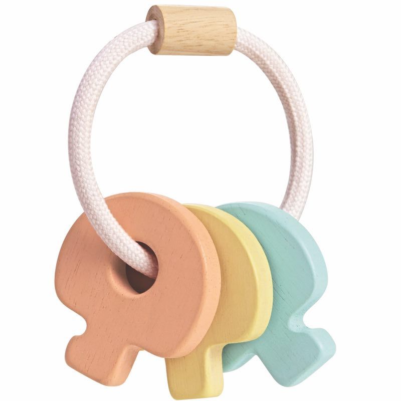 Plan Toys - Baby Key Rattle - Pastel | Knock On Wood Toys