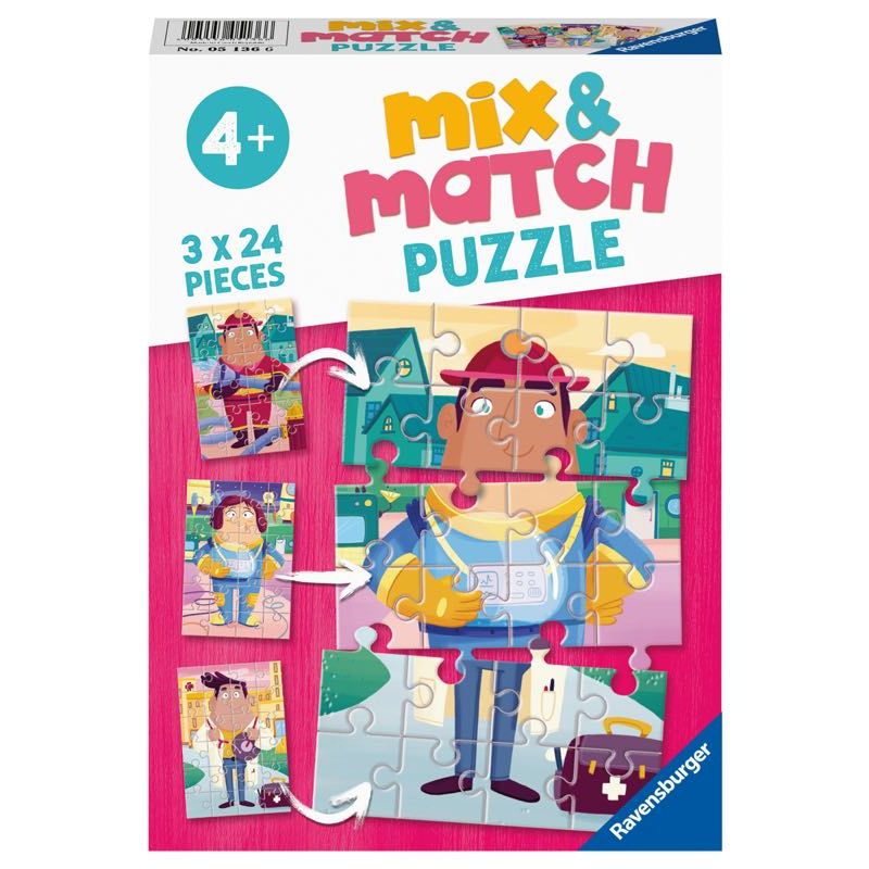 Ravensburger Puzzle Job Swap Mix & Match 3x24pc Knock On Wood Toys