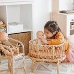 Poppie Rattan Doll Crib