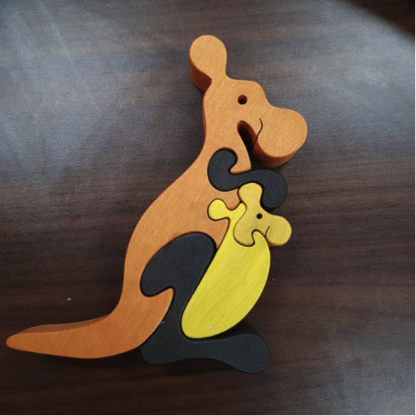 Fauna Puzzle – Kangaroo – Wooden Puzzles for Kids Online